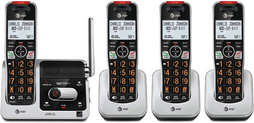 Kit De Teléfonos Inalámbricos At&t Bl102-4 (caja Abierta) Color Negro
