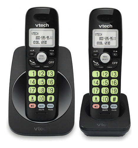 Vtech Vg101-21 Dect 6.0 - Teléfono Inalámbrico De 2 Teléfonos Para El Hogar, Pantalla Retroiluminada Azul Y Blanco, Boto