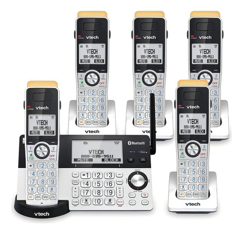 Teléfono Inalámbrico Vtech Is8151-5 Dect 6.0 5pz Largo Alca Color Plateado