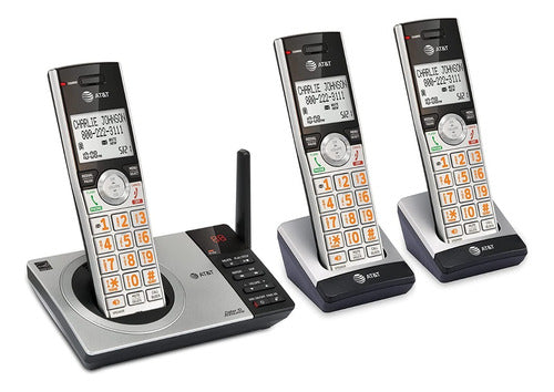 Teléfono Triple At&t Inalámbrico Plateado Contestadora