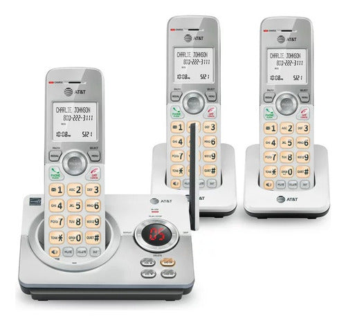 Teléfono De Casa Inalámbrico Att 3 Piezas Identificador Color Blanco/gris