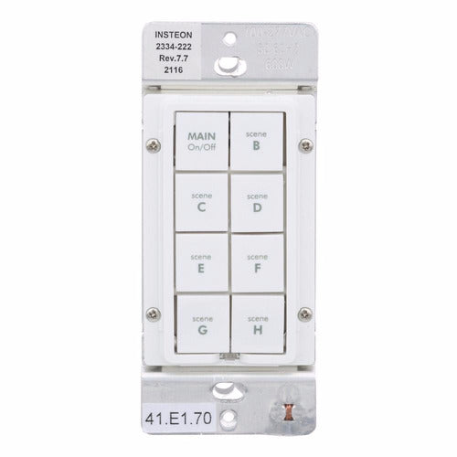 Insteon Teclado De Pared Inteligente 8 Botones 2334-222