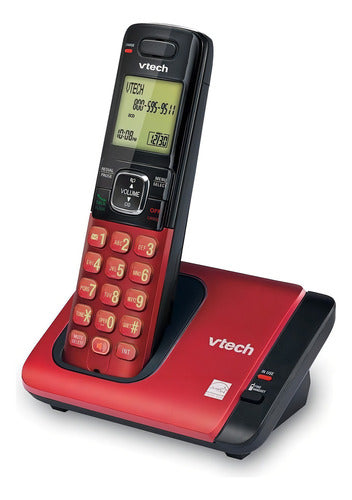 Teléfono Vtech Cs6719 Inalámbrico - Color Negro/rojo